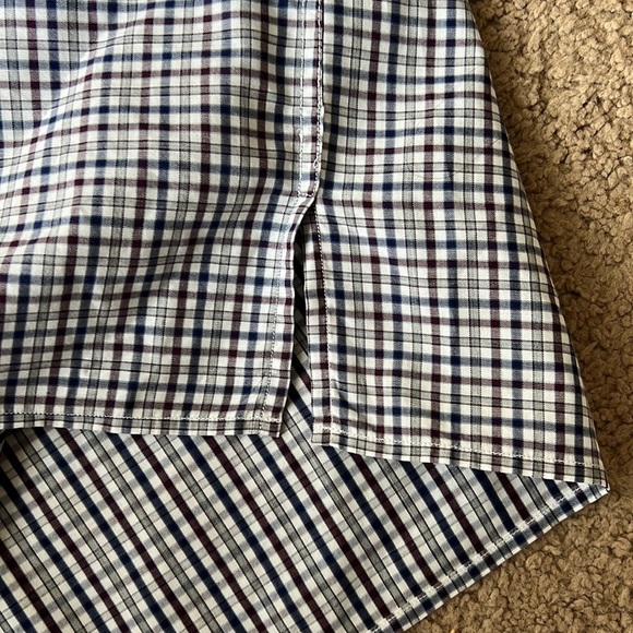 Ermenegildo Zegna Long Sleeve Button Down Red/Navy/Grey - Picture 6 of 7